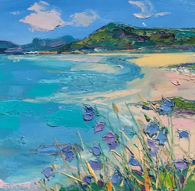 JUDITH BRIDGLAND - harebells at seilebost, harris
